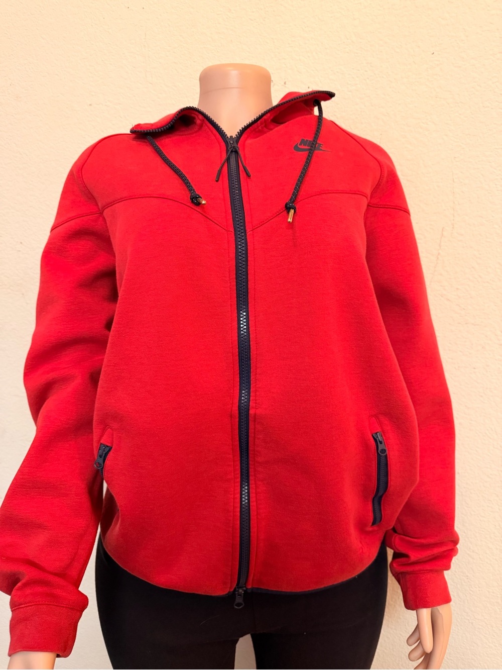 Nike Red Full-Zip Performance Jacket with Black Trim